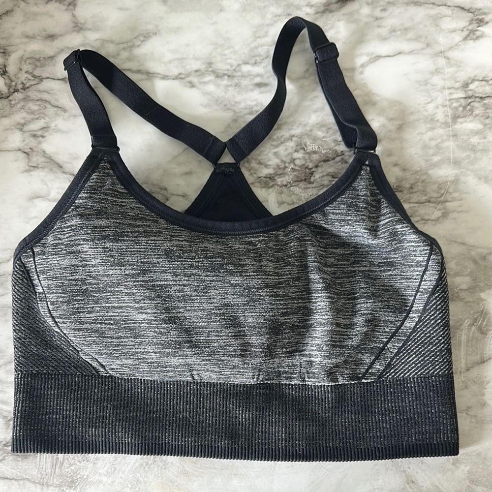 Grey/Black All in Motion sports bra